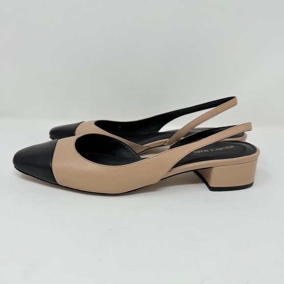 New Veronica Beard Cecile Leather Cap Toe Slingback Sz 9 - Picture 8 of 14